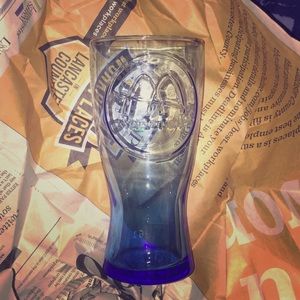 Collectible cobalt blue McDonald’s glass